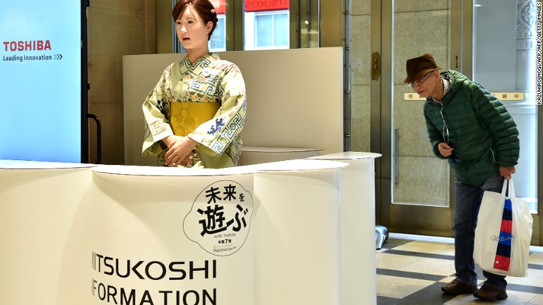 Nihonbashi Mitsukoshi Main Store &quot;employs&quot; a robot named Aiko Chihira as a receptionist. It also has a team of color analysts who can choose the perfect tie for its customers, should they need one.