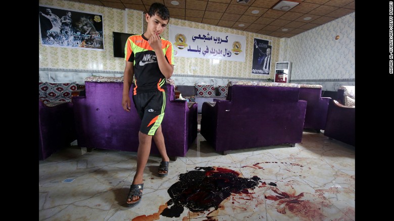 A boy walks past bloodstains and debris at a cafe in Balad, Iraq, that was attacked by ISIS gunmen on Friday, May 13. Twenty people were killed. &lt;a href=&quot;http://www.cnn.com/2016/05/17/middleeast/iraq-violence/&quot; target=&quot;_blank&quot;&gt;ISIS attacks in Iraq&lt;/a&gt; have claimed more than 100 lives in the past week.