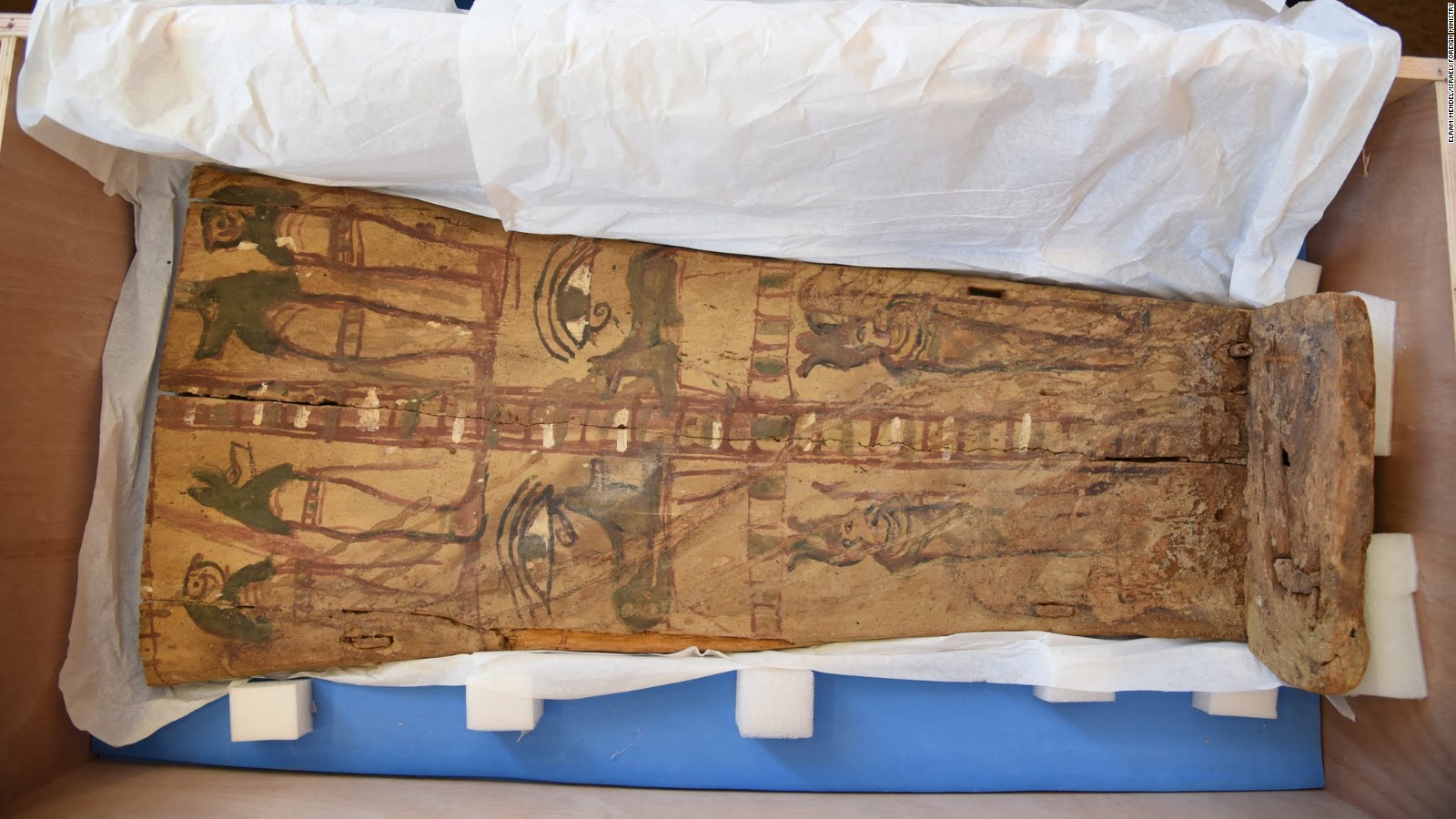 The Israel Antiquities Authority kept the sarcophagus covers in climate-controlled storage.