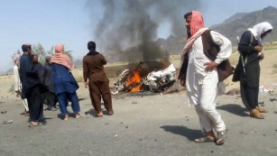 Scene from reported strike on Taliban leader
