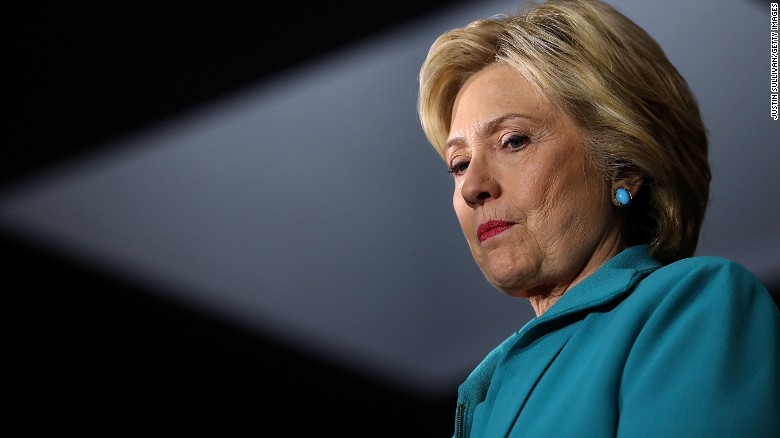 Democratic presidential candidate former Secretary of State Hillary Clinton looks on during a campaign event on May 24, 2016 in Commerce, California.