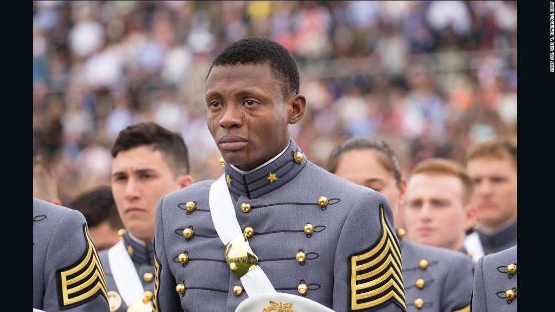 Alix Idrache gets emotional during graduation events at the United State Military Academy 
