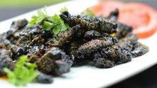 <a href="http://www.zimbokitchen.com/sweet-chilli-lemon-amacimbi-mopane-worms/" target="_blank">Amacimbi (mopane worms)</a> are popular in Zimbabwe. Here they have been given a modern twist, cooked with sweet chilli sauce and fresh lemon. 