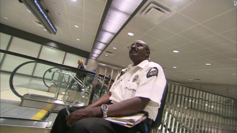 Yusuf Abdi Ali, working security at Dulles International Airport.