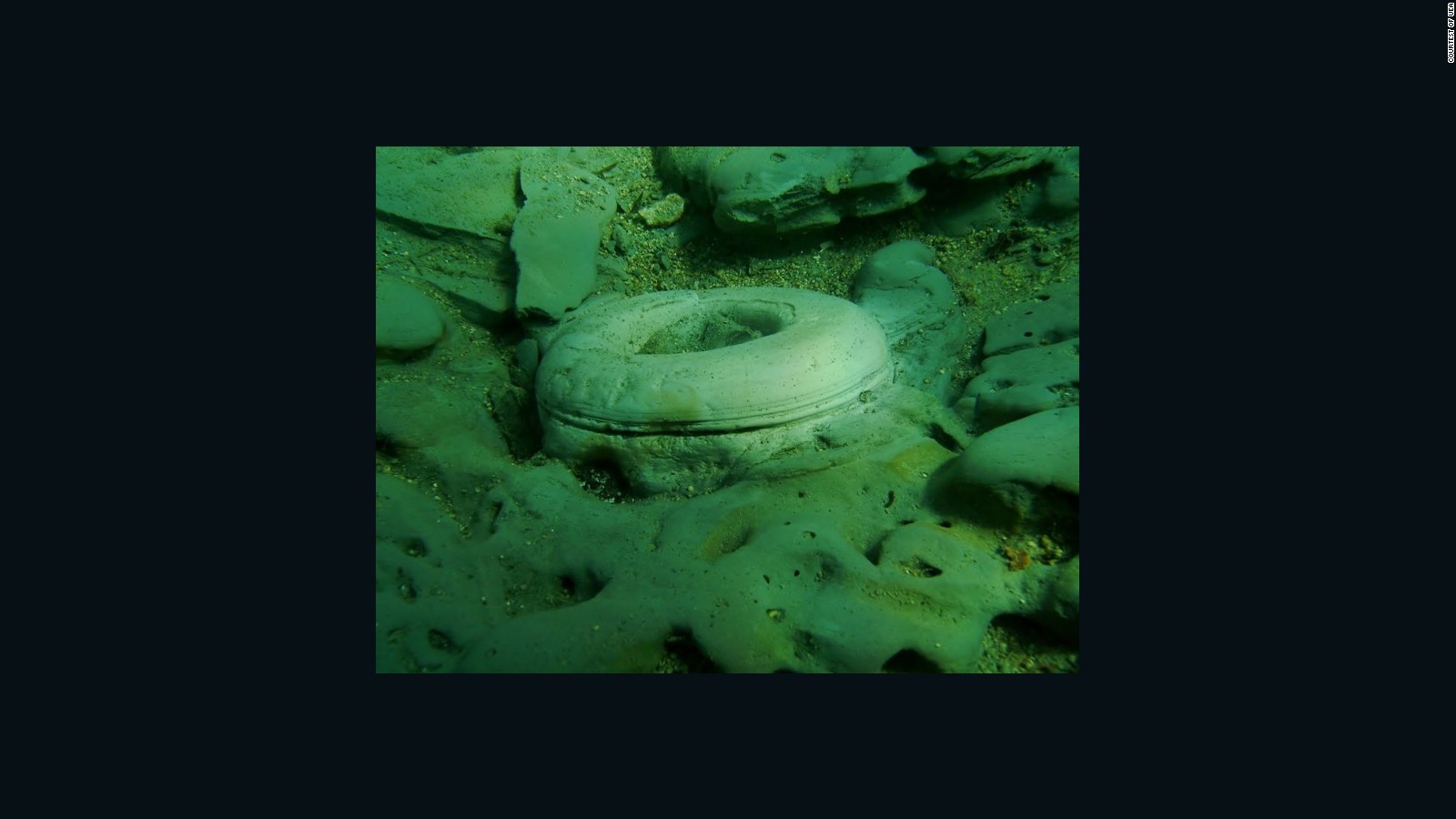 This circular column was thought to belong to an ancient underwater city.