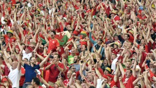 Dozens hurt as fans brawl at Euro 2016 site