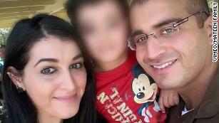 Omar Mir Seddique Mateen poses with his wife, Noor Salman, in a family photo posted online.