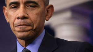 WASHINGTON, DC - DECEMBER 18:  U.S. President Barack Obama pauses as he speaks to the media during his year end press conference in the Brady Briefing Room at the White House December 18, 2015 in Washington, DC. Later today President Obama will travel to San Bernardino, California, to meet with families of the 14 victims of the recent mass shooting, before heading to Hawaii for Christmas vacation and return on January 3, 2016.  (Photo by Alex Wong/Getty Images)