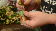 Often wrapped in betel leaves, or paan, and chewed like a large fibrous chewing-gum, the betel nut gives a buzz on a par with several shots of espresso or, some say, amphetamine.