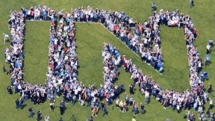 Pro-&quot;Remain&quot; demonstrators spell out the word &quot;In&quot; Sunday in London&#39;s Hyde Park.
