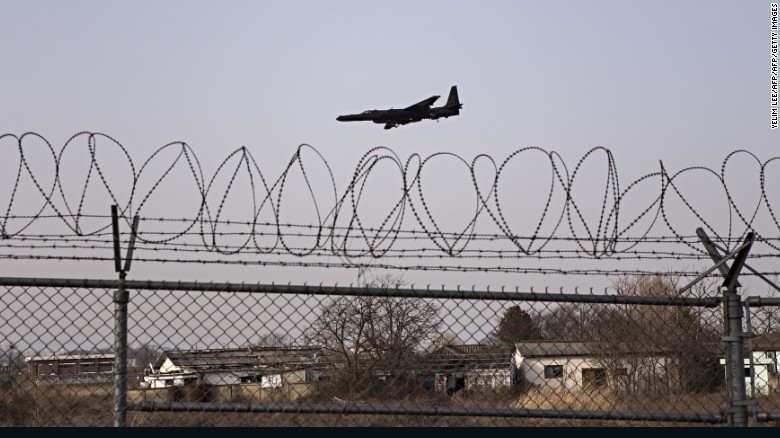 A US military U2 reconnaissance aircraft lands at the Osan US military air base south of Seoul on March 6, 2016.

South Korea will soon announce its own tougher sanctions on North Korea, an official said, a move set to further heighten tensions as Seoul and Washington begin their largest-ever joint military exercise. / AFP / YELIM LEE        (Photo credit should read YELIM LEE/AFP/Getty Images)