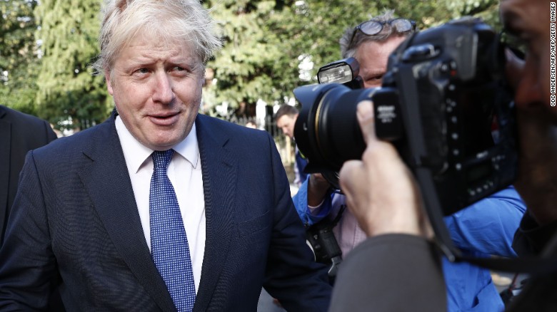 Former London mayor and Brexit campaigner Boris Johnson leaves his London home on June 28.