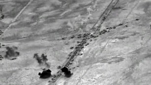 Airstrikes hit convoys carrying ISIS militants out of Falluja, U.S. officials say