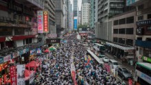 Hong Kong streets packed with protesters for July 1 march