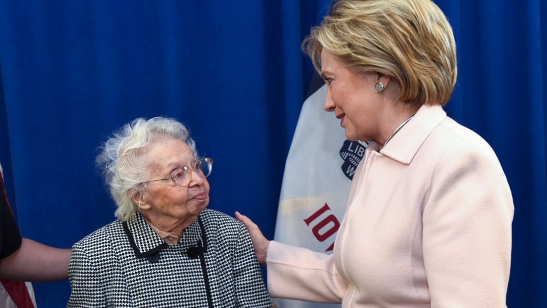Centenarian women spotlight their support for Clinton