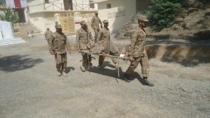 The Pakistan Army carries out a relief and rescue operation in Chitral. 