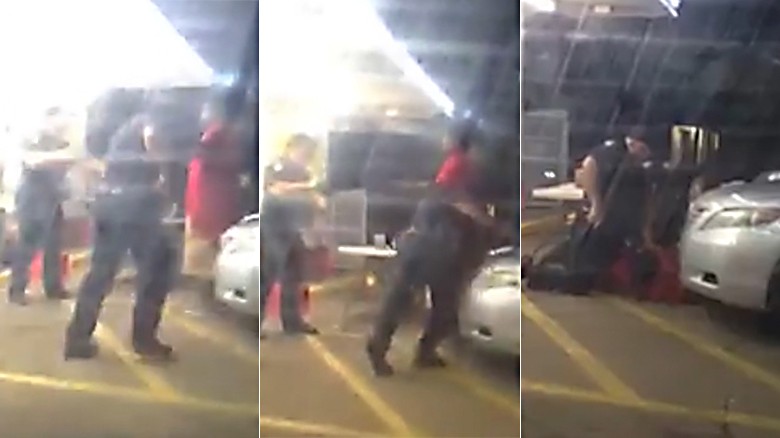 Still frames from the video that appears to show Alton Sterling being shot to death.