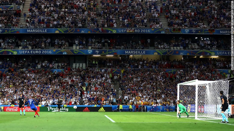 Griezmann fired home from the penalty spot to give France the lead at halftime.