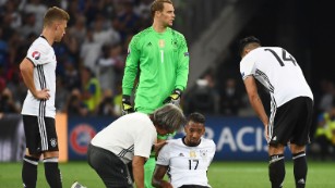 Boateng was forced to limp out of the game with a hamstring injury.