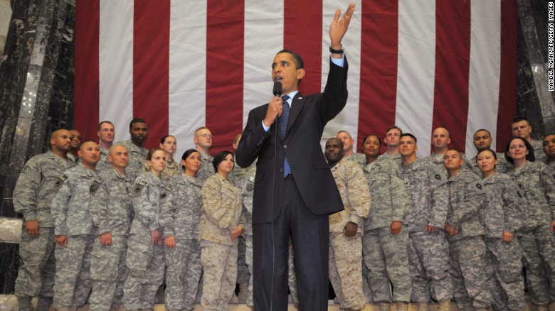 President Barack Obama is scheduled to visit the U.S. naval installation in Rota, Spain, on Sunday. Here he is during a visit on April 7, 2009, to Camp Victory in Baghdad, Iraq.