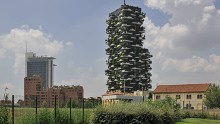 Designed by Stefano Boeri architects, the 116-meter and 76-meter towers were completed in 2014.