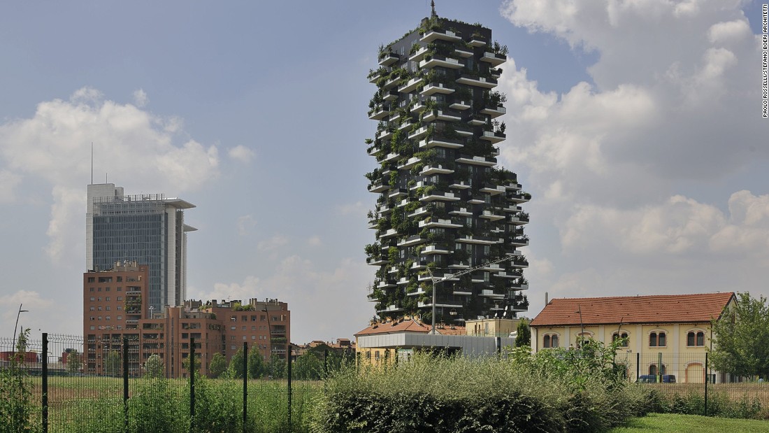 Designed by Stefano Boeri architects, the 116-meter and 76-meter towers were completed in 2014. 