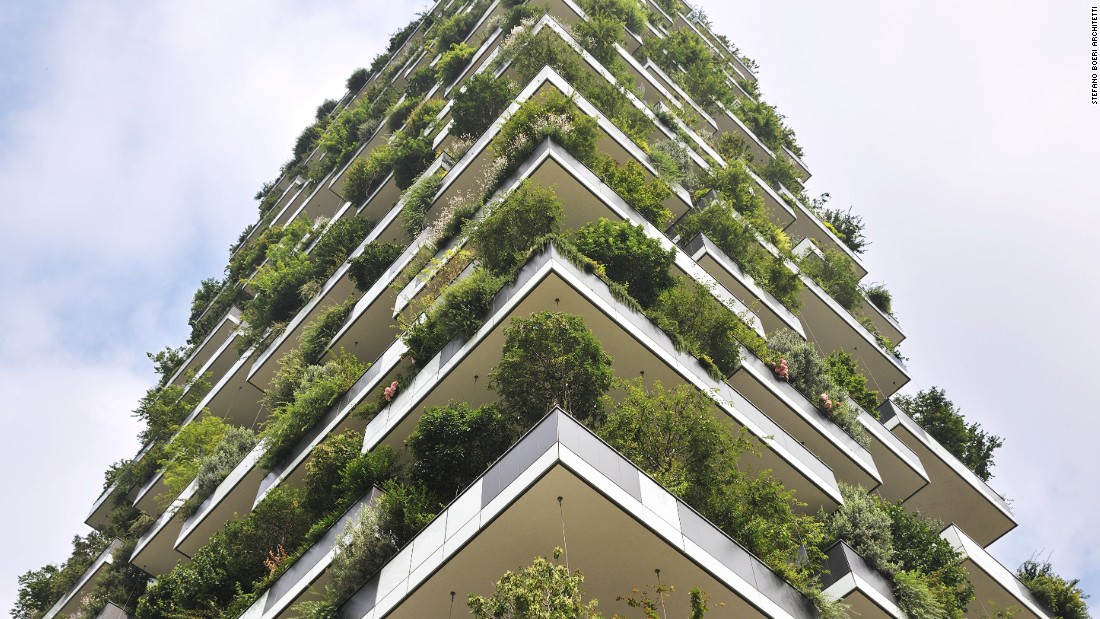 More than 800 trees have been planted on steel-reinforced balconies with the aim of combating urban pollution as well as containing urban sprawl.  