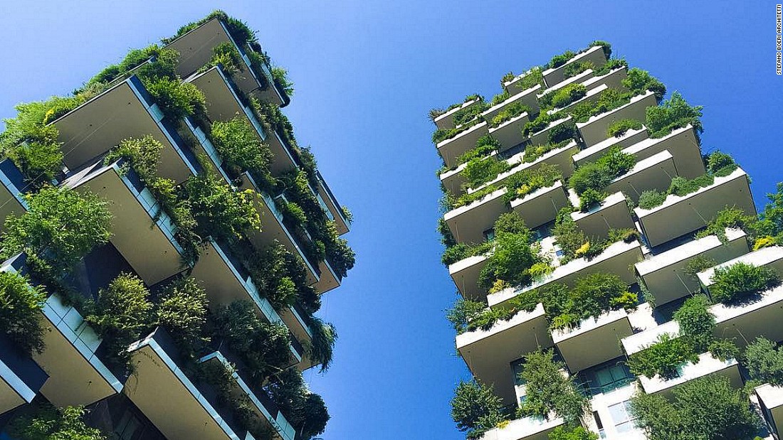 Milan&#39;s &quot;Vertical Forest&quot; is an award-winning skyscraper which houses numerous trees and shrubs.   