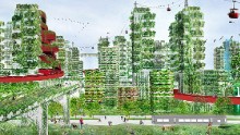 The "Forest City" is an idea to create a sustainable city of 100,000 inhabitants which would build on the success of Boeri's "Vertical Forest."
