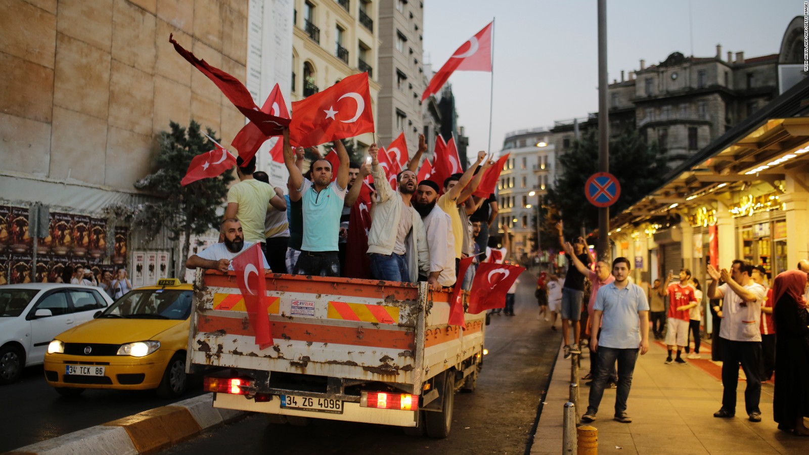People flood Taksim Square following the President's call to occupy the streets.