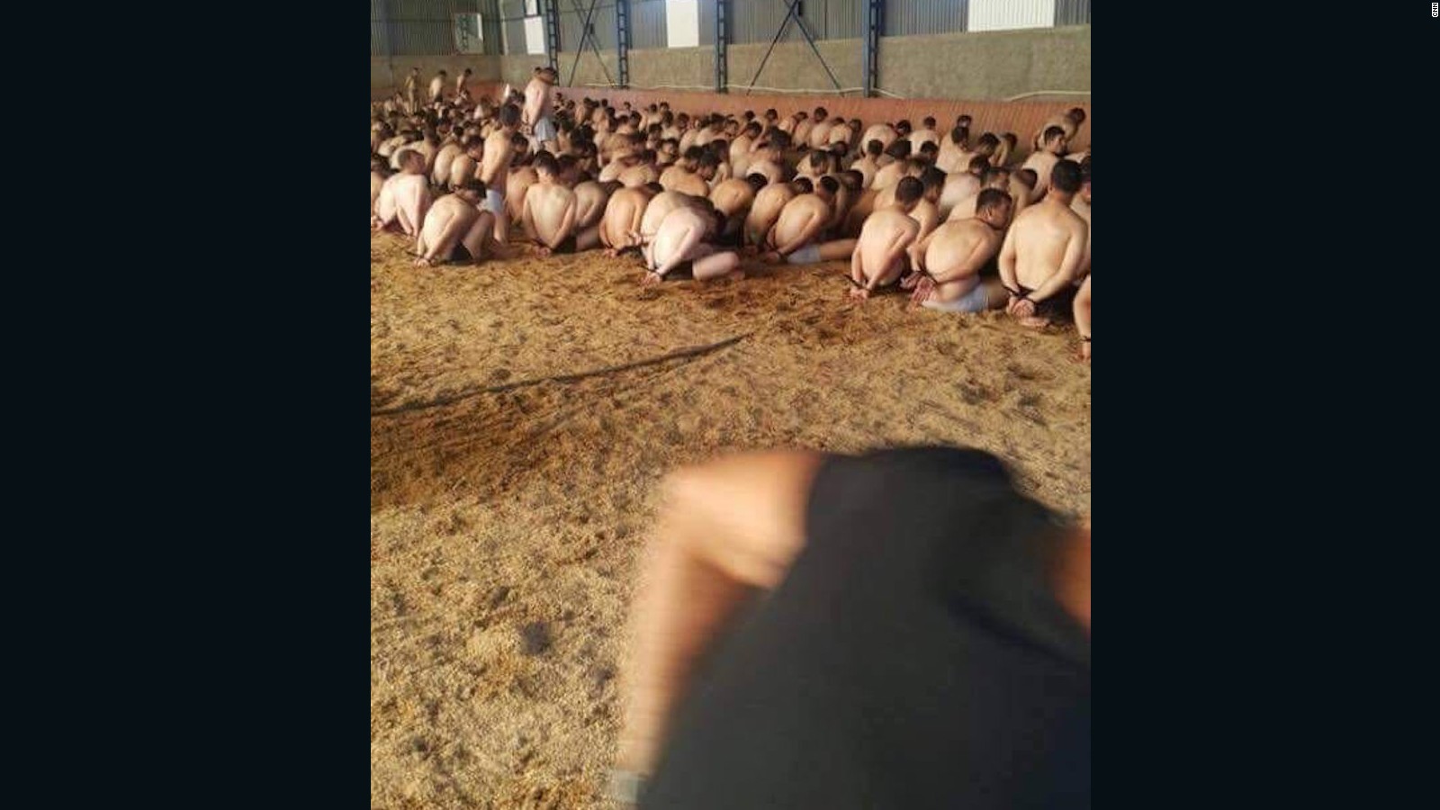 Men detained in the wake of the failed coup in Turkey.
