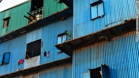 A house in Dhaka, Bangladesh. About a third of the 140 million population live in poverty and are vulnerable to natural disasters.