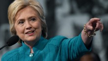 LAS VEGAS, NV - JULY 19:  Democratic presidential candidate Hillary Clinton speaks at the American Federation of State, County and Municipal Employees (AFSCME) 42nd International Convention at the Las Vegas Convention Center on July 19, 2016 in Las Vegas, Nevada. Clinton continues to campaign for the general election in November while the Republicans hold their national convention.  (Photo by Ethan Miller/Getty Images)
