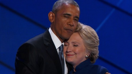 Clinton joins Obama on stage