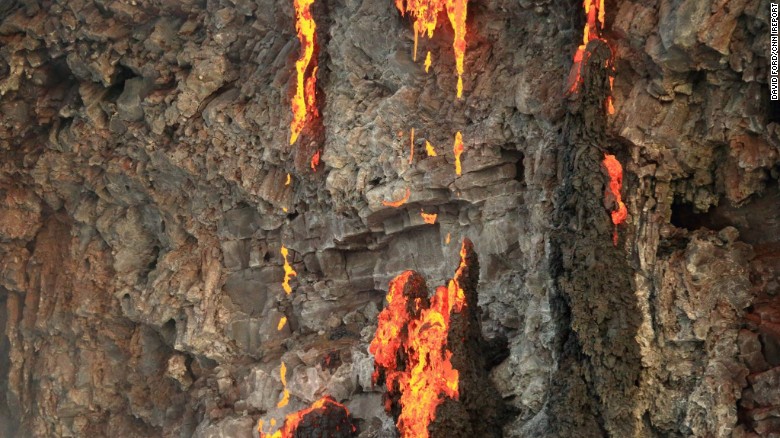 The U.S. Geological Survey says the lava flowed 6.5 miles before reaching the Pacific.