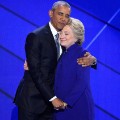 RESTRICTED obama clinton DNC hug