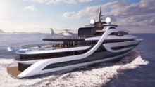 Waugh has designed several superyacht concepts. <a href="http://www.andywaugh.co.uk/concepts/expedition/#" target="_blank">Expedition</a> "is a high-volume 75-meter explorer yacht with unparalleled levels of accommodation," he says. It features a permanent helipad, heli-garage, spa with sauna, steam room and massage room. It also has a private cinema and an infinity pool.