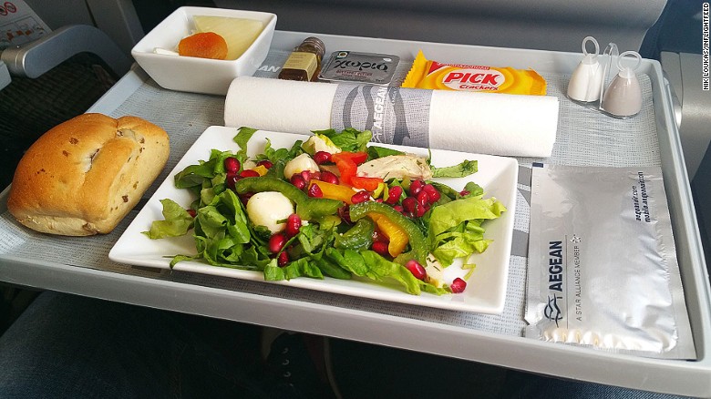 Greece's carrier Aegean offers fliers a great mid-air introduction to its cuisine. 