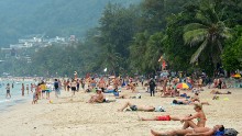Patong beach in Phuket is one of the most popular tourist destinations in Thailand.