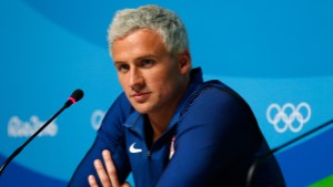 RIO DE JANEIRO, BRAZIL - AUGUST 12:  Ryan Lochte of the United States attends a press conference in the Main Press Center on Day 7 of the Rio Olympics on August 12, 2016 in Rio de Janeiro, Brazil.  (Photo by Matt Hazlett/Getty Images)