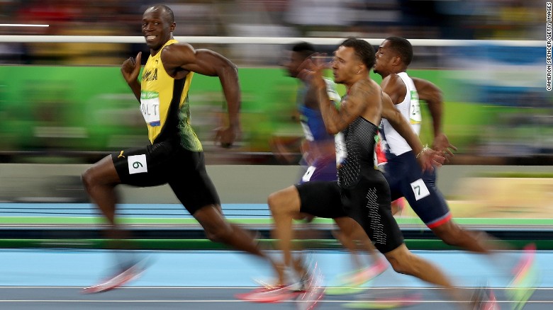 Usain Bolt of Jamaica competes in the Men&#39;s 100 meter semifinal.