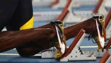 Bolt's golden shoes ahead of a golden performance.