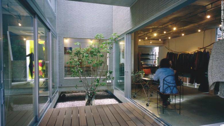 A combination of a shop and private home, Wakka incorporates lots of natural touches, such as a small stone garden and a series of sliding doors that offer more alfresco space.