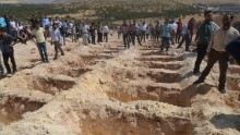 Graves freshly dug for the victims of the Gaziantep blast.