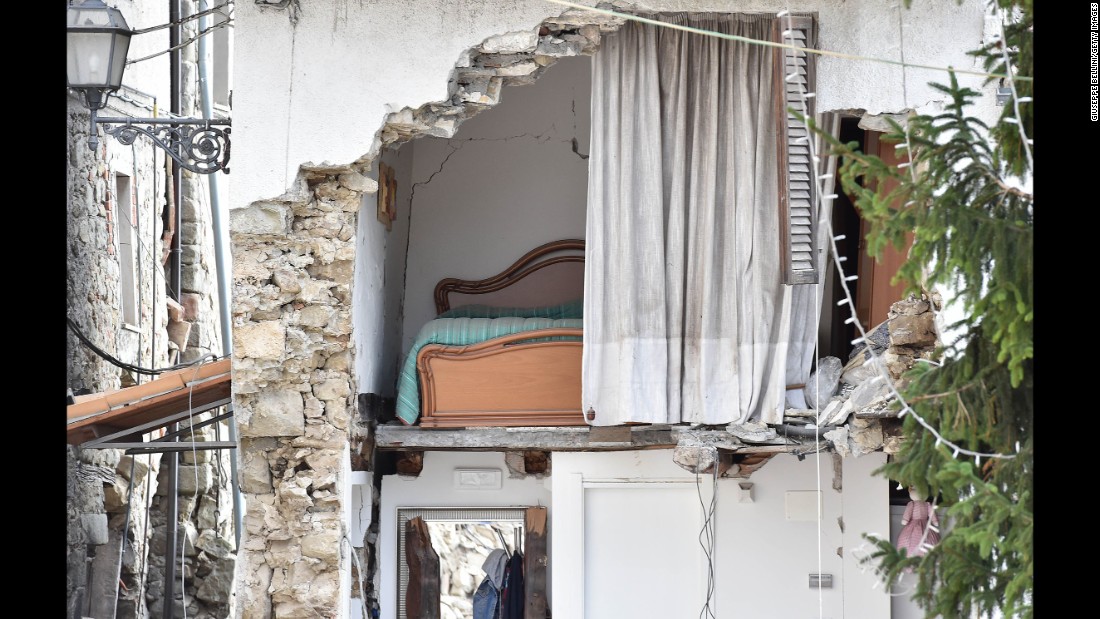 The quake left this house in ruins in Arquata del Tronto.