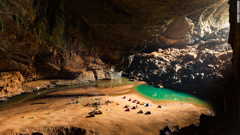 Campsite in the cave: Hang Son Doong expeditions are physically demanding.