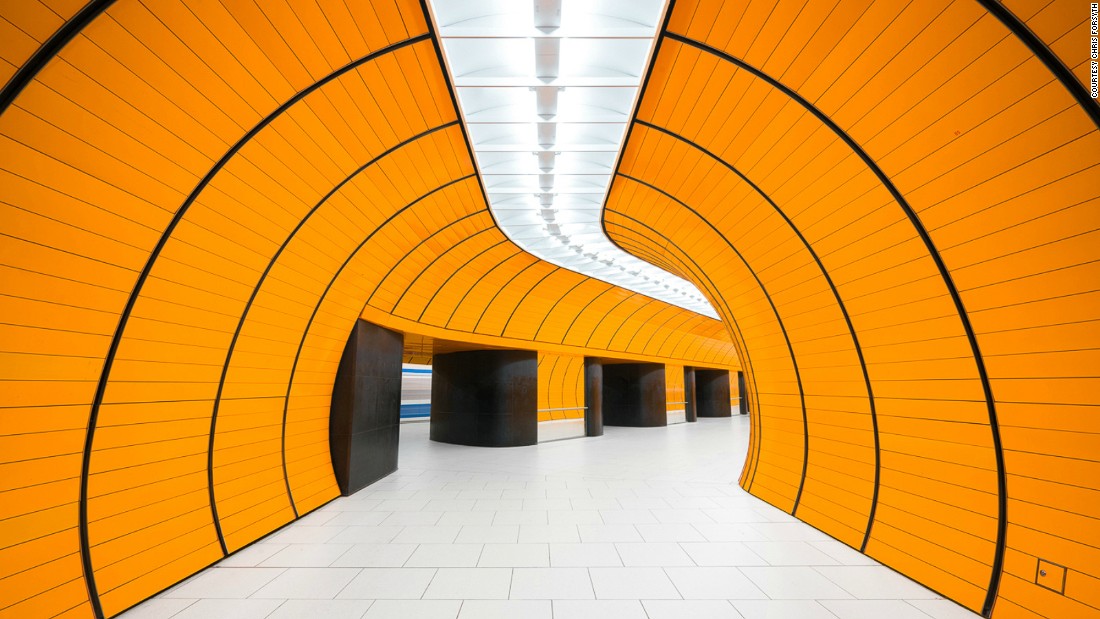 Photographer Chris Forsyth wants us to appreciate the everyday beauty in our transit systems. He's spent two years photographing overlooked underground architectural masterpieces. Pictured: Marienplatz, Munich. <br />