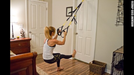 TRX Suspension Trainer is an excellent solution for a narrower space.