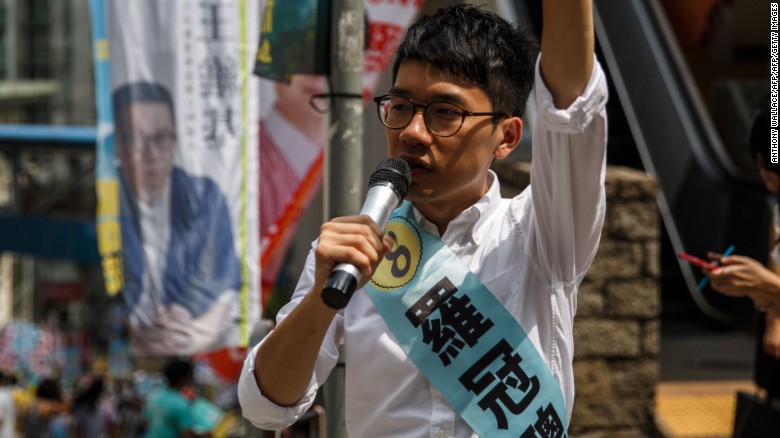 Demosisto co-founder and former student protest leader Nathan Law has been elected to Hong Kong&#39;s Legislative Council. 