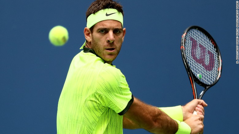 Juan Martin del Potro, pictured, faced Dominic Thiem in the fourth round of the US Open on Monday. 